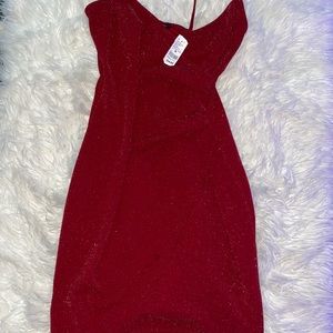 Maroon dress with slit